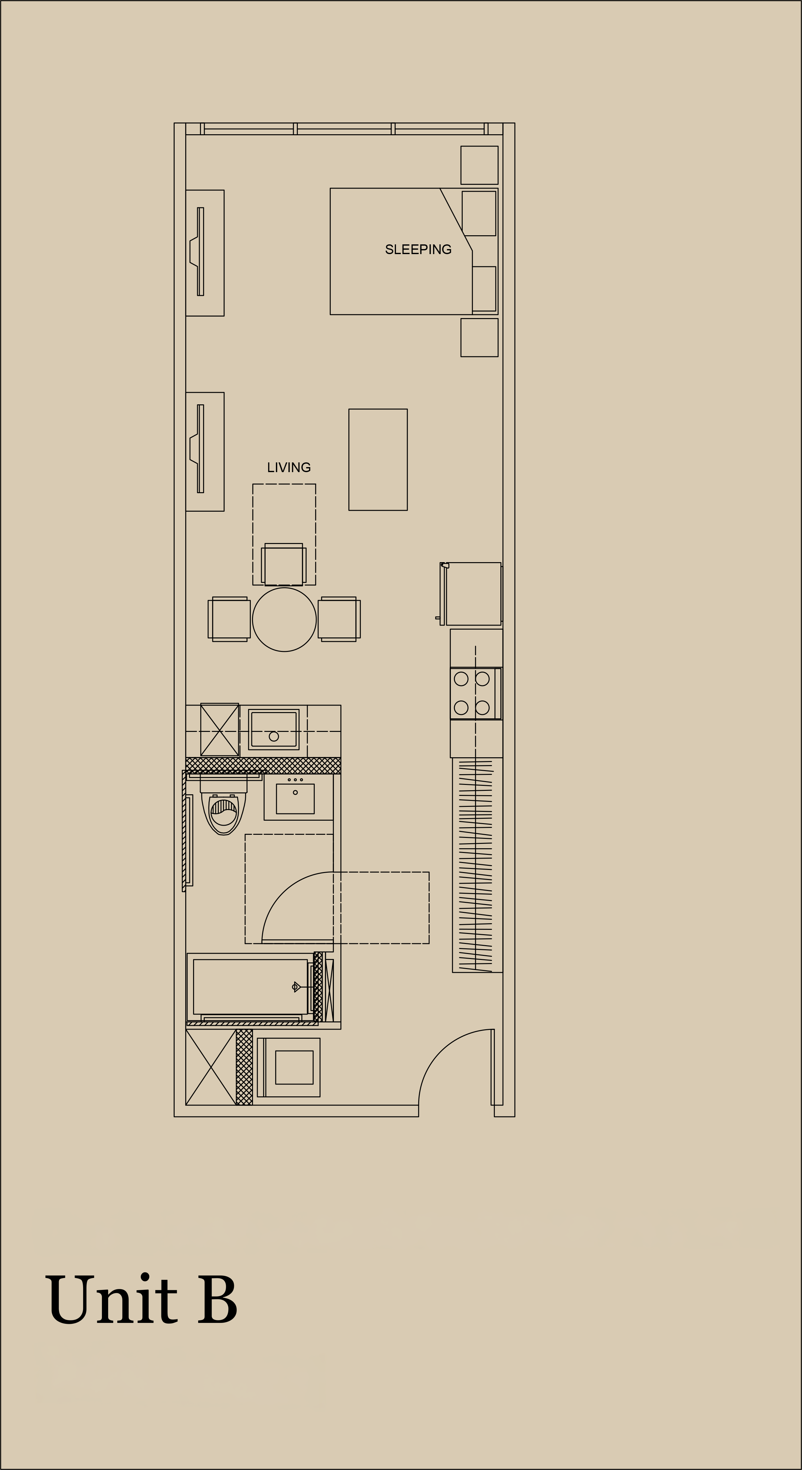 Unit B — 512 SF floor plan