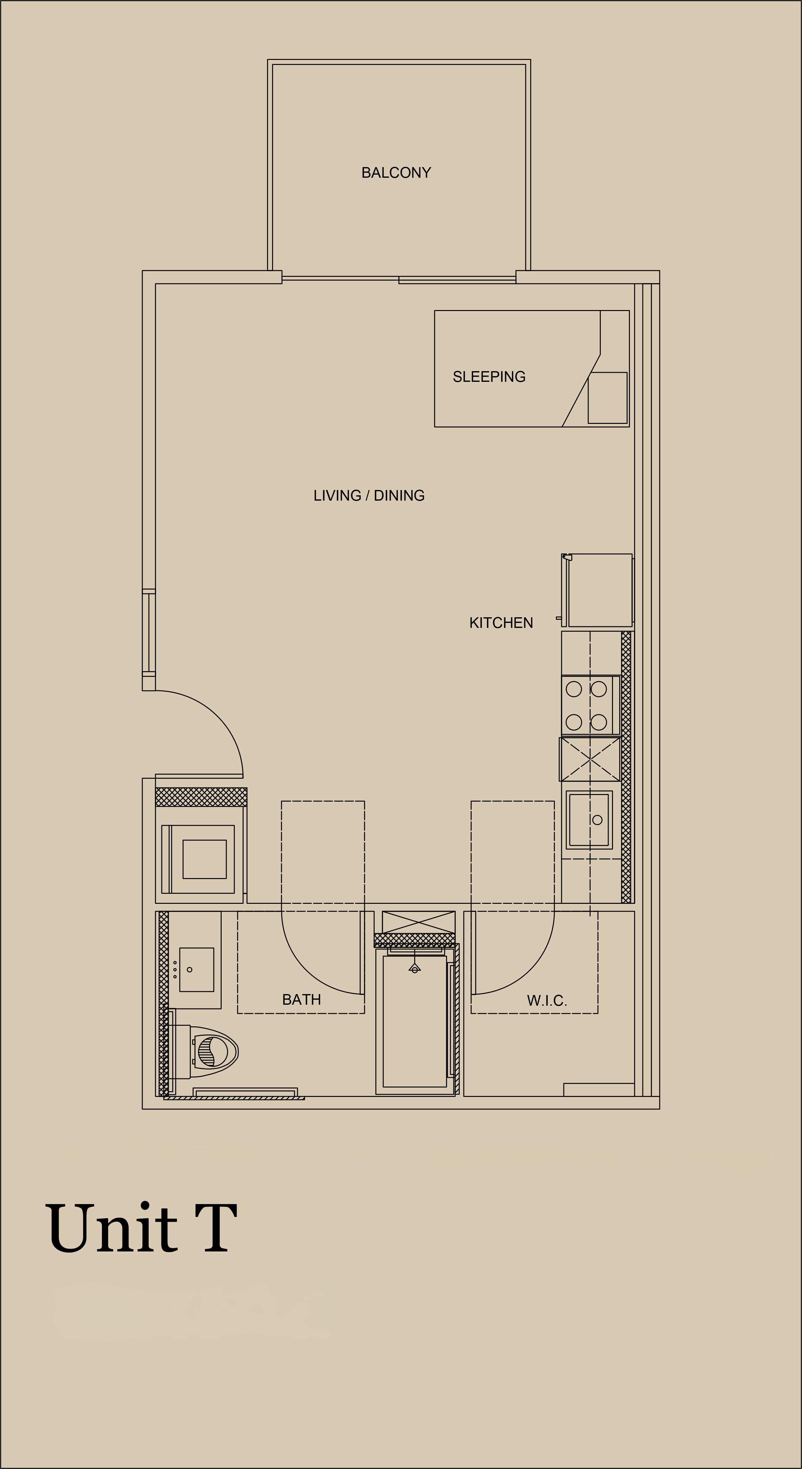 Unit T — 479 SF floor plan