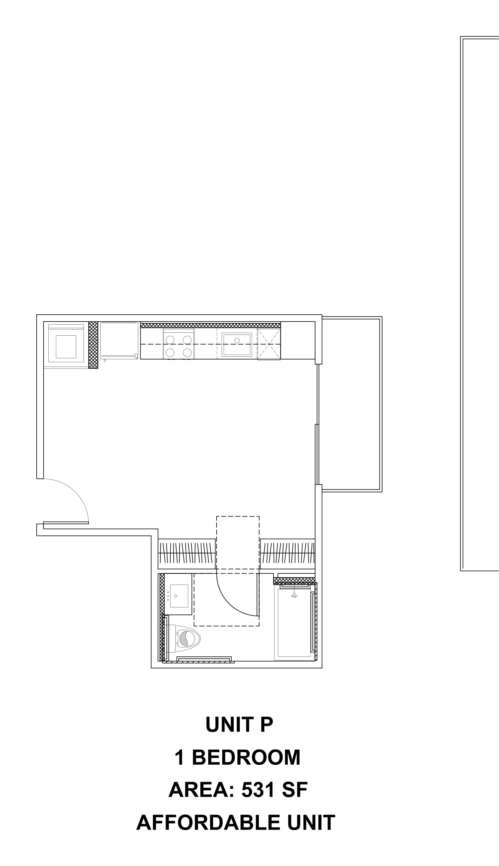 Unit P — 531 SF floor plan