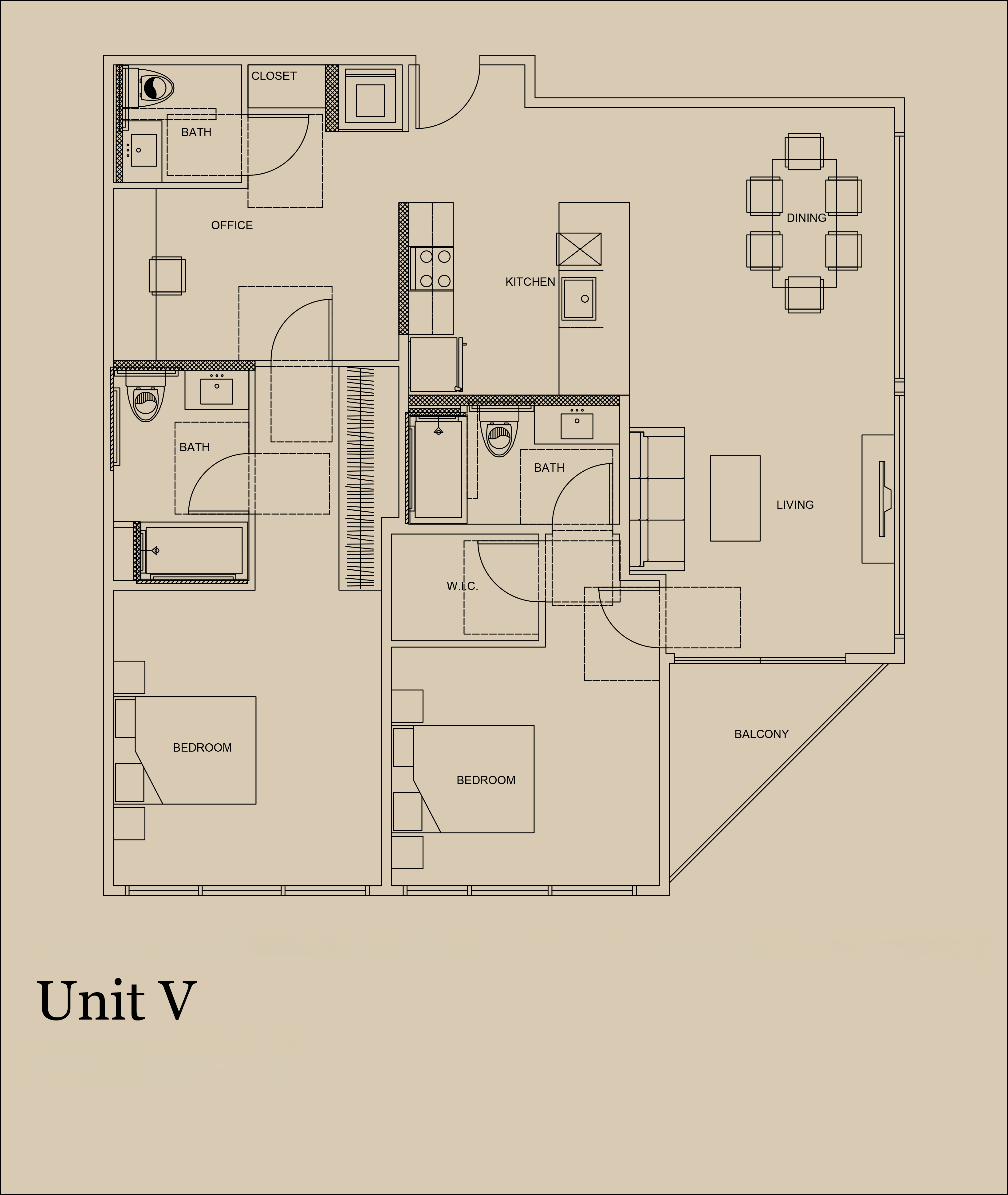 Unit V — 1,306 SF floor plan