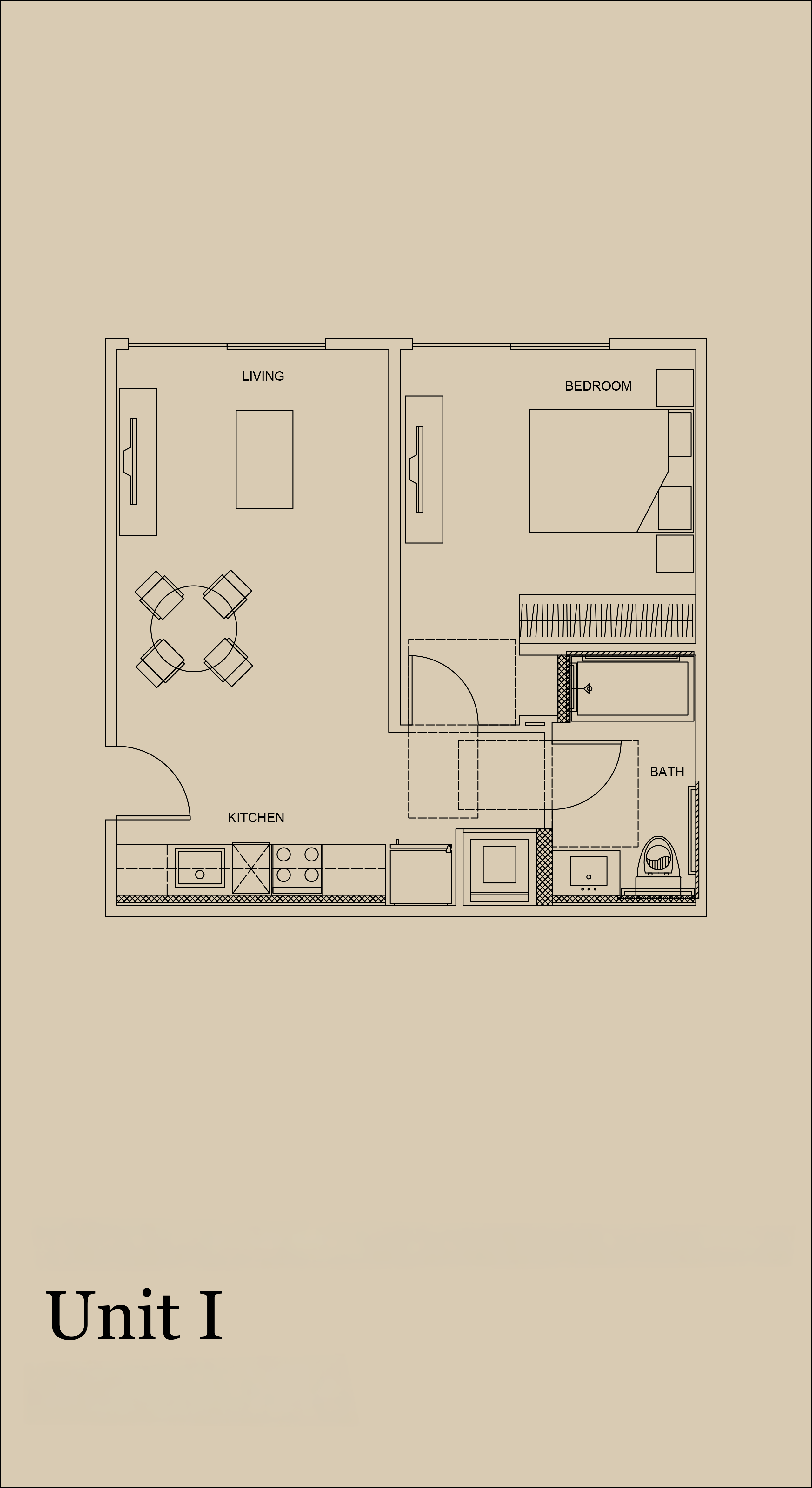 Unit I — 567 SF floor plan