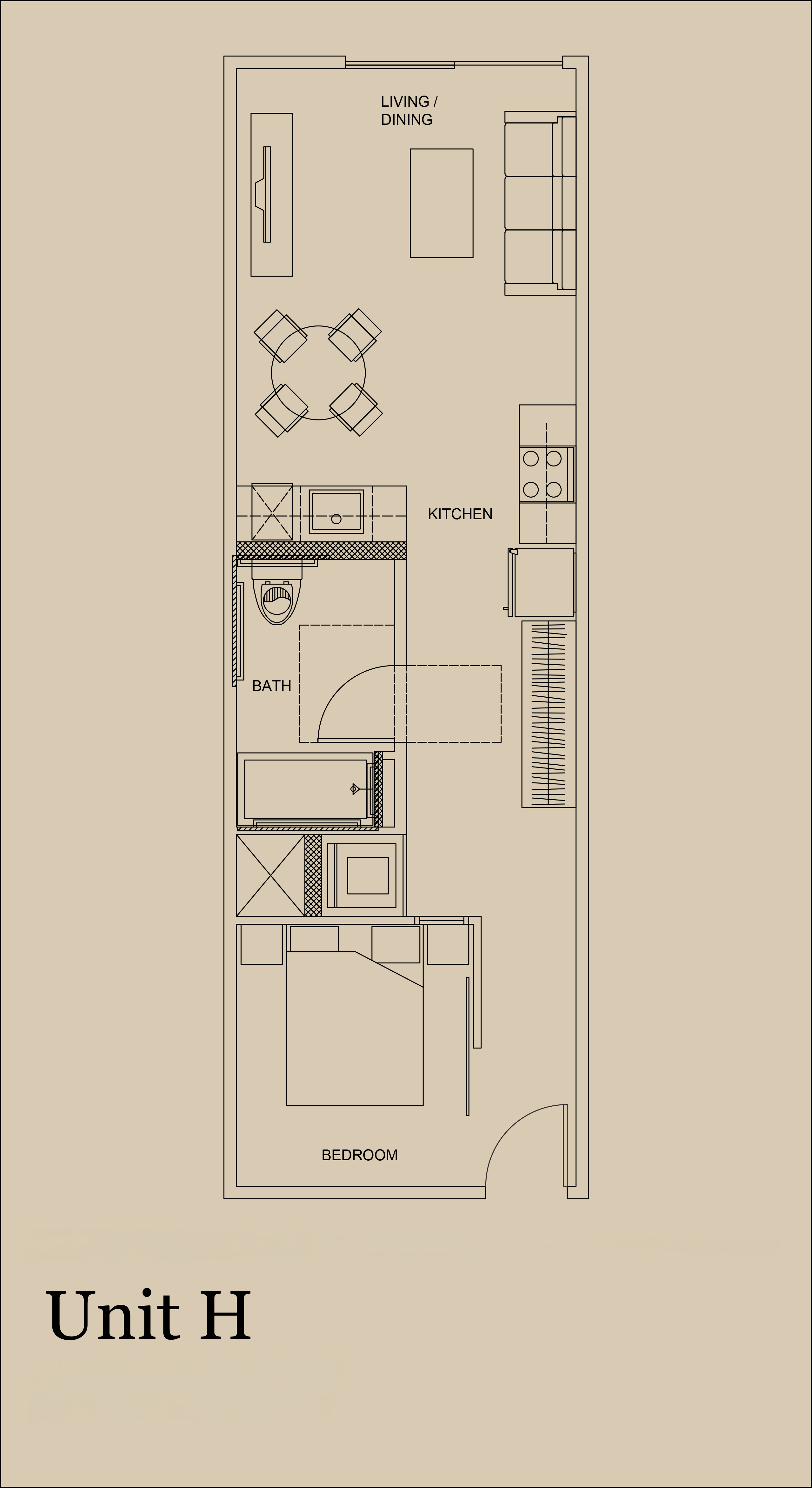 Unit H — 546 SF floor plan